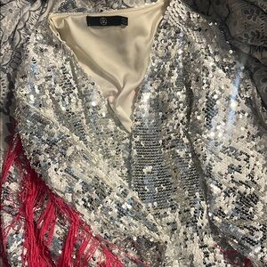 Missguided Sequin Fringe Festival Jacket
